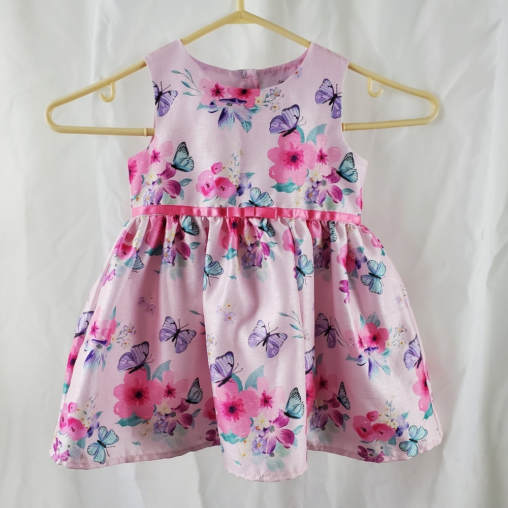 George Printed Dress, Pink Floral, 12-18 months